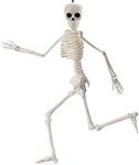 Cobee Movable Halloween Skeleton Decorations, 40 cm Skeleton Halloween Decor Full Body Skeleton Figure Movable Joints Skeleton Model Skull Decor for Halloween trick or treat Party Favor