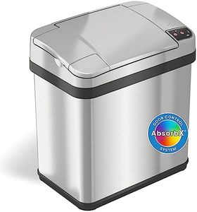 iTouchless 2.5 Gallon Garbage Fragrance, Touchless Automatic Stainless Steel Bin, Perfect for Bathroom and Office Trash Cans with AbsorbX Odor Filter, 2.5 Gal Silver, Sensor