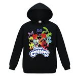 Forlcool Smiling Critters Merch Kids Sportswear Jumper Boys Girls Casual Hooded Top (Black-a,7-8 Years,7 Years,8 Years)