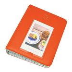 64 Pockets Photo Album for Mini Fuji Instax Polaroid & Name Card Orange