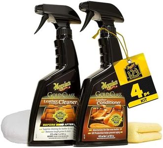 Meguiar's Leather Care Kit - Premium Car Cleaner and Conditioner – The Perfect Interior Care for Automotive Seats, Leather Cleaner for Car Interior, 2 Bottles, 16 fl oz each​