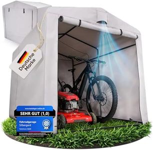 Silbergard Fahrradgarage mit extra Tiefe für E-Bikes | 160x220x165cm Gerätehaus | Wasserdichtes 600D Oxford Gewebe mit PU Beschichtung, Wetter & Reißfest | Ideal für Fahrräder, Gartengeräte, Roller