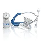 MDF Instruments MDF797DD-10 ER Premier Cardiology Stainless Steel Dual Head Adult-Pediatric Stethoscope with Adult Cardiology Bell Convertible Attachment (Royal Blue)