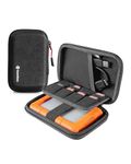 tomtoc External Hard Drive Case 2.5-Inch for HDD, EVA Shockproof Portable Bag for WD Elements SSD | Toshiba | Seagate | LaCie | HGST Hard Drive, Travel Pouch with 8 Slots for USB Stick/SD Cards