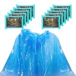 Rain Ponchos, Emergency Disposable Rain Poncho with Drawstring Hood&Waterproof Plastic for Adults Teens (Blue 10 Pack)