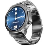 Fire-Boltt Onyx- 36.3mm AMOLED Always On Display Smart Watch, 466 * 466 High Resolution, Bluetooth Calling, Steel Design, IP67, 4GB Storage, 300+ Sports Modes, 130+ Watch Faces (Silver)