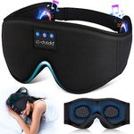 LC-dolida Bluetooth Sleep Mask Headphones 3D Deep Eye Mask with Headphones,Can Play 14 Hours Breathable 100% Blackout Plane Travel Essentials,Sleep Mask Blackout with Travel Bag Tech Gadgets