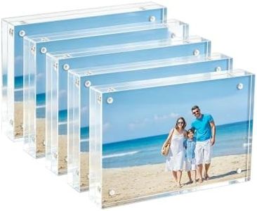 Oubou Picture Frame, 5 Pack 4x6 Solid, 20mm Thick Magnetic Acrylic Desktop