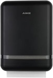 AIKE 400 Sheets Multifold Paper Towel Dispenser Wall Mount for Commercial with Lock Large Capacity, Black (Folded Size 9.0" x 3.5" Or Smaller)