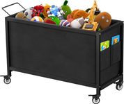 Ardier 100L Large Kids Toy Box with Wheels, Toy Chest Storage Organizer for Toddlers, Boys, Girls, Toy Storage Bin for Stuffed Animals, PlayRoom, Bedroom, Nursery, Living Room, Black