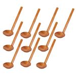 YANDUKA Japanese 8.5 inch Ramen Handcrafted Wooden Soup Spoon Wooden Utensils Set for Kitchen, Wooden Hot Pot Spoon 10 Pcs