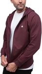 INTO THE AM Zip Up Hoodies for Men - Casual Lightweight Fleece Slim Fit Basic Zipper Sweatshirt (Maroon, Medium)