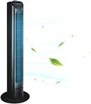 sanheshun Quiet Tower Fan, 32 inch Standing Tower Fans Cooling for Bedroom, Home and Office, Auto Oscillating, 3 Speed Settings, Plastic, 45W (Black)