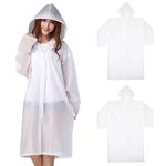 Bramble - Clear Raincoats, Reusable EVA Hooded Ponchos for Adults, One-Size Rain Poncho for Festivals, Sports Events, Hiking (UK, Alpha, M, L, Regular, Regular, 2, Transparent)