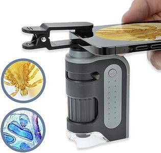 Carson MicroBrite Pro 60x-120x LED Lighted Pocket Microscope with Aspheric Lens System and Smartphone Digiscoping Clip (MM-350)