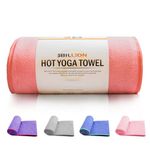 5BILLION FITNESS Hot Yoga Mat Towel 24x72 inch,61 x 183cm Microfiber Hot Yoga Towel with Corner Pocket, Non Slip Yoga Mat Cover Towel, Super Absorbent, Machine Washable, Fast Drying - Free Carry Bag