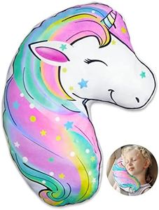 FIODAY Seat Belt Cover Pad for Kids Unicorn Seatbelt Pillow Soft Seat Belt Cover Car Pillow Toddler Travel Seat Strap Pad Neck Support for Girls Boys, Rainbow