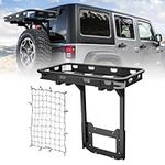 EYOUHZ for Jeep Wrangler JK Rear Cargo Basket Rack on OE Tailgate Compatible for 2007-2018 Jeep Wrangler JK & JKU Unlimited 2/4 Door, Spare Tire Cargo Storage Luggage Carrier (Bolt-On)