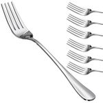 AEX Table Forks Set of 6 Stainless Steel 20.5cm Dinner Forks Silverware Premium Heavy-Duty Dining Forks 304 Sturdy Cutlery Set Dishwasher Safe