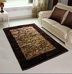 ARFA HOME FURNISHING Polyester Blend Feather Touch Handloom Reversible Rugs (Brown and Coffee, 3x5ft)