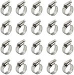 20PCS Cable Clamp,TTZEZE Adjustable 304 Stainless Steel Duct Clamps Hose Clamp Pipe Clamp Air Ducting Clamp Worm Drive Hose Clamps Tube Clamp Metal Clamp Pipe Hoop,Pipe or Wire Cord Installation