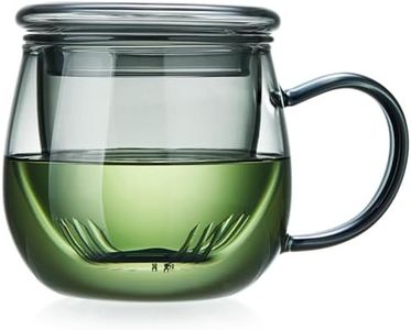 DOPUDO 17OZ (500ML) Glass Tea Cup with Infuser and Lid, Large Borosilicate Teacup, Clear Mug for Loose Leaf Tea, Blooming Tea, Tea Bags - Perfect Christmas or Birthday Gift for Women