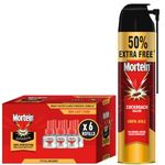 Mortein Insta5 Mosquito Repellent Liquid Refill - 45ml x 6 (Buy 4 Get 2 Free) & Mortein Cockroach Killer Spray, Crawling Insect Killer Spray, 625 ml|Deep-Reach Nozzle | 100% Kill Guarantee