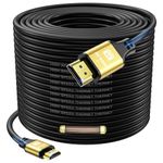 jojobnj 4K HDMI Cable 30m, High Speed HDMI 2.0 Cord 4K@60Hz 18Gbps, Ultra HD,Ethernet Audio Return,Video 4K,1080p,3D,Arc, HDR Compatible with Xbox,PS5/PS4,HDTV,Laptop ect(Gold)