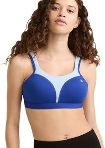 Champion Women's High-Impact and Maximum Support Sports Bra, Surf The Web/Ocean Front Blue, 40DDD
