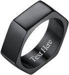 Custom Black Hexagon Geometric Ring Wedding Band Rings Minimalist Jewelry