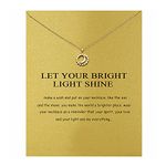 ZYAWP Friendship Sun Moon Compass Necklace Good Luck Elephant Pendant Chain Necklace with Message Card Gift Card