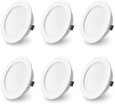 ALUSSO 12V LED Lights 4W 3000K/4000K/6000K Options LED Downlight, 55-58mm Ceiling Openings with 14.5mm Height, IP44 Ideal for Campervan, Vans, Kitchens Range Hoods, 6 Pack