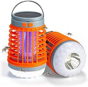 Buzz Blast Pro,Electric Cordless Mosquito Zapper for Outdoor and Indoor, Portable Multifunctional Solar and USB Charging Bug Zapper Home, Bedroom, Backyard Camping Using (Orange)