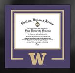 Campus Images NCAA Washington Huskies Unisex Spirit Diploma Manhattan Black Frame with Bonus Lithograph, Black, One Size