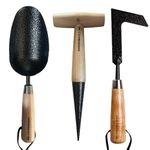 GARDENBASICS Gardening Tool Kit for Home Garden | Home Gardening Tools | Gardening Tools for Home Garden | Dibber | Potting Soil Scoop | Patio Weeder | Gardening Tools Set of 3