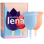 Lena Cup Sensitive (Blue and Coral, 2-Pack Small and Large)
