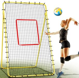 SPOYNAL Volleyball Rebounder Net, 4x7 ft Volleyball Training Equipment, Adjustable Rebounder Net for Indoor Outdoor, 5 Modes Volleyball Training Net with Ground Pegs and PU Volleyball, Improve Skills
