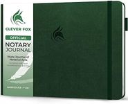 Clever Fox Notary Journal – Horizontal Notary Public Journal of Notarial Acts – Hardcover Notary Log Book – Notary Supplies – 378 Record Entries, Numbered Pages, Hardcover, 10"x7" (Dark Green)