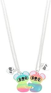2-3Pcs Cute Magnetic Half Broken Heart Koala Panda Engraved Pendant Best Friend Necklace for Women Men Lovely Love Heart Necklace Friendship Couple Forever Jewelry, Metal, metal