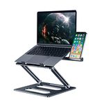 nediea Laptop Stand Desk With Phone Stand, Laptop Riser, Adjustable Laptop Stand, Computer Holder Compatible with MacBook Air/Pro, More 11-16" Laptops (Gray)