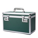 Large capacity Locking Box, Lockable Medication Box with Portable Storage Case, 38x 22x 24cm, Childproof Medicine Lock Organizer, Locked Empty First Aid Storage Case (GREEN)