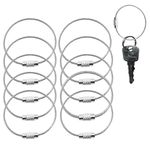 Gozaqe Wire Keychain Stainless Steel Keychains,10Pcs,25Cm X 1.5Mm,Keychain,Cable Key Chain,Wire Rope Keychain,Keychain For Home Hiking, Hanging Luggage Tags, Keys And Id Tag, Silver