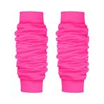 GA COMMUNICATIONS LADIES & GIRLS ANKLE LEG WARMERS FLUORESCENT NEON STRETCH FIT COMFORT TUTU FANCY DRESS ACCESSORY [Pink]