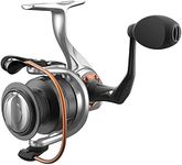 Quantum Reliance Spinning Fishing Reel, Size 35 Reel, Changeable Right- or Left-Hand Retrieve, Anti-Corrosive Bearings, Water-Tight Seal, Saltguard Protection, Silver/Black