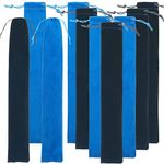 DEARMAMY 10Pcs Vertical Flute Bag Recorder Instrument Drawstring Case for Soprano Recorder Drumsticks (Black, Blue)