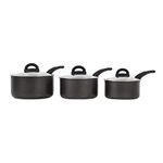 Tower T80302 Cerasure 3 Piece Saucepan Set with Non-Stick Coating, Suitable for All Hob Types Including Induction, 16/18/20cm, Graphite