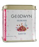 Goodwyn Oolong Rose Tea (100g) – Loose Leaf Assam Tea with Real Rose Petals | Caffeine-Free | Supports Digestion, Relaxation & Skin Health | Export Quality | Trusted by 1000+ Hotels | Reusable Tin Can
