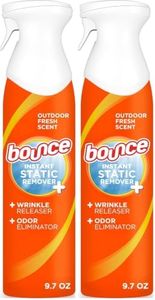 Bounce Anti Static Spray, 3 in 1 Instant Anti Static Spray & Instant Wrinkle Release, Odor Eliminator and Fabric Refresher Spray (9.7 Fl Oz, Pack of 2)