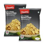 Chheda's - Salt N Pepper Banana Chips - Crispy Banana Chips - 350 Gm Pack of 2