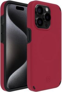 Incipio Duo Phone Case for iPhone 15 Pro - Apple iPhone Case with 12ft Drop Protection, Scratch & Discoloration Resistance + 5G Compatible - Made from Recycled Materials (Crimson/Black)